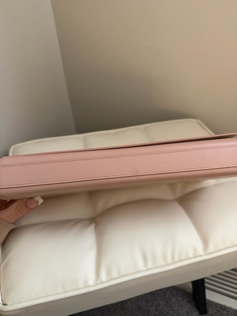 Saint Laurent Blush Pink Leather YSL Logo Clutch - Picture 3 of 8